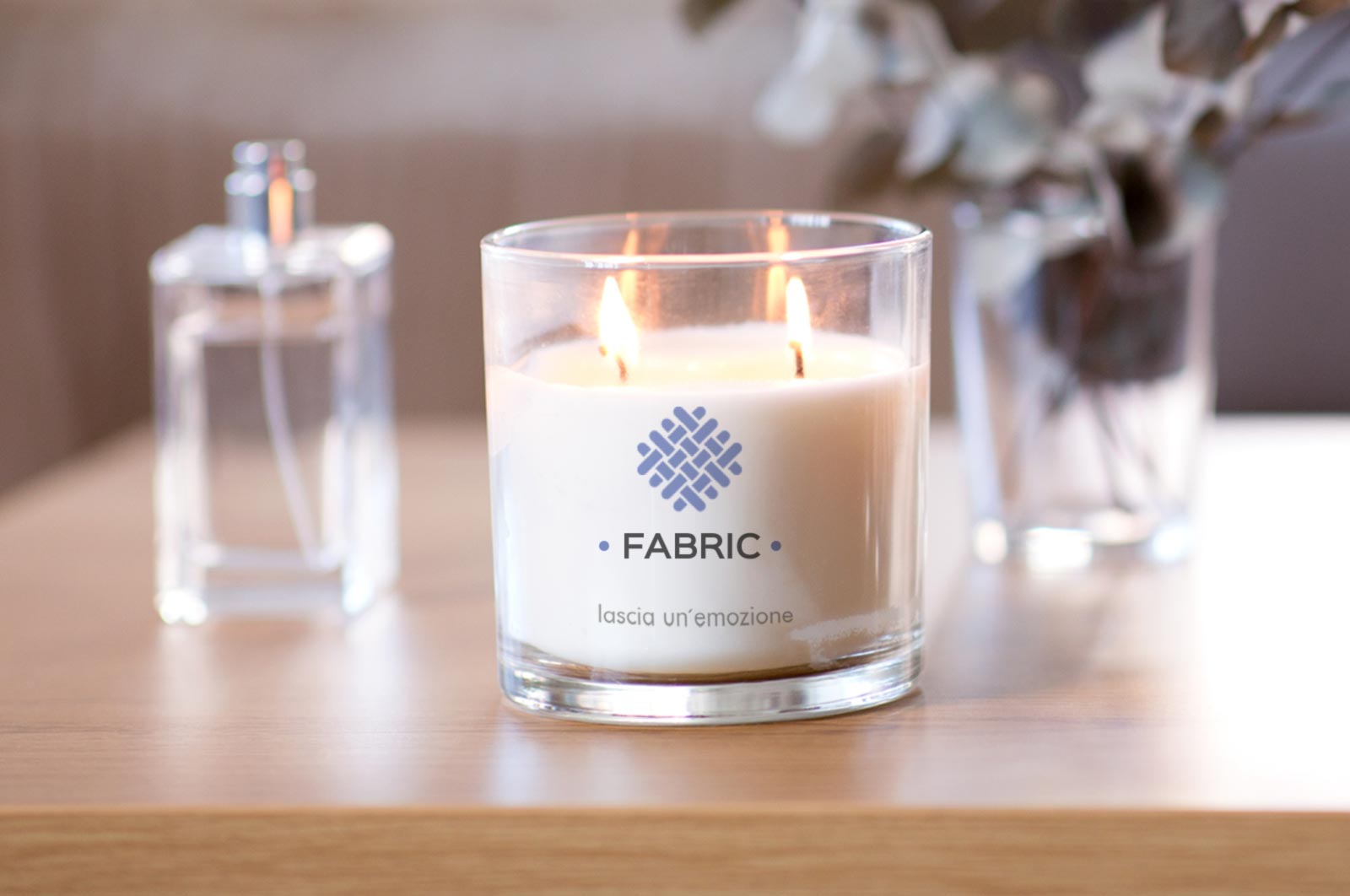 candele profumate con vostro brand tessile