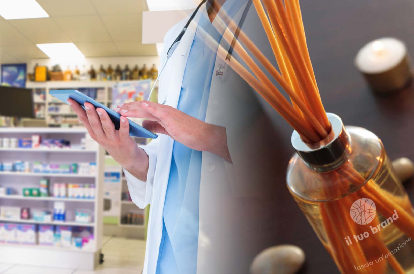 diffusori profumo bastoncino personalizzati farmacia centri estetica sanitari ottici