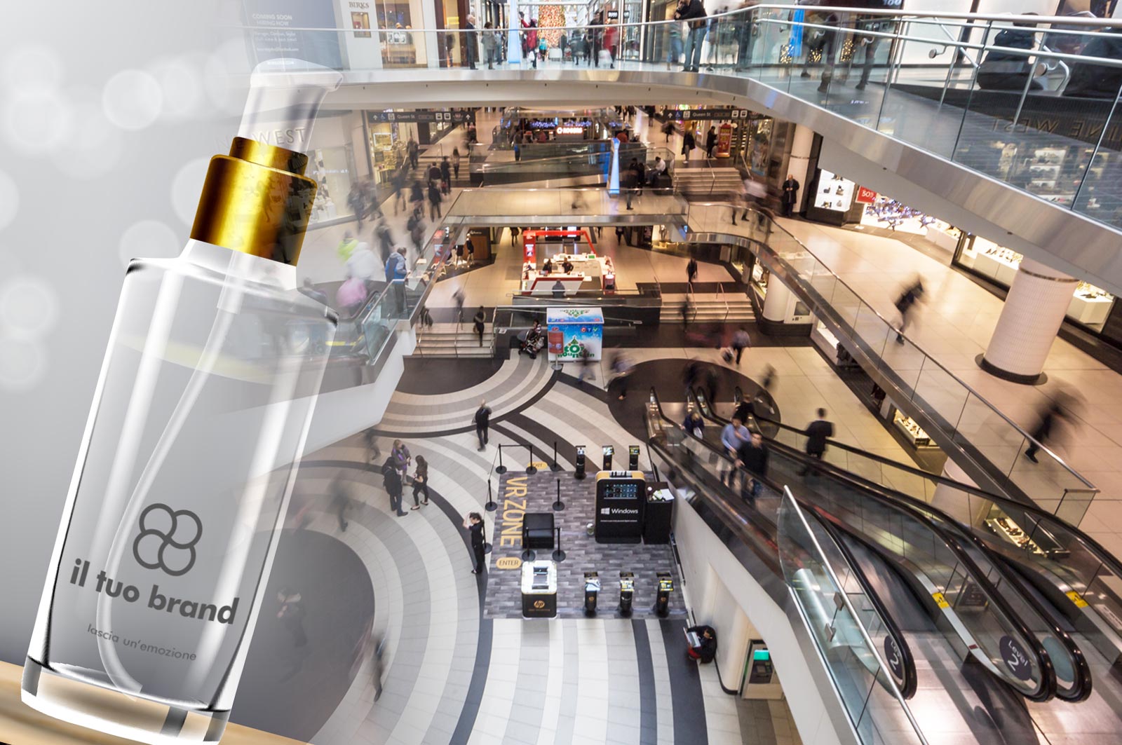 profumatore spray ambiente personalizzato centri commerciali grande distribuzione franchising profumia