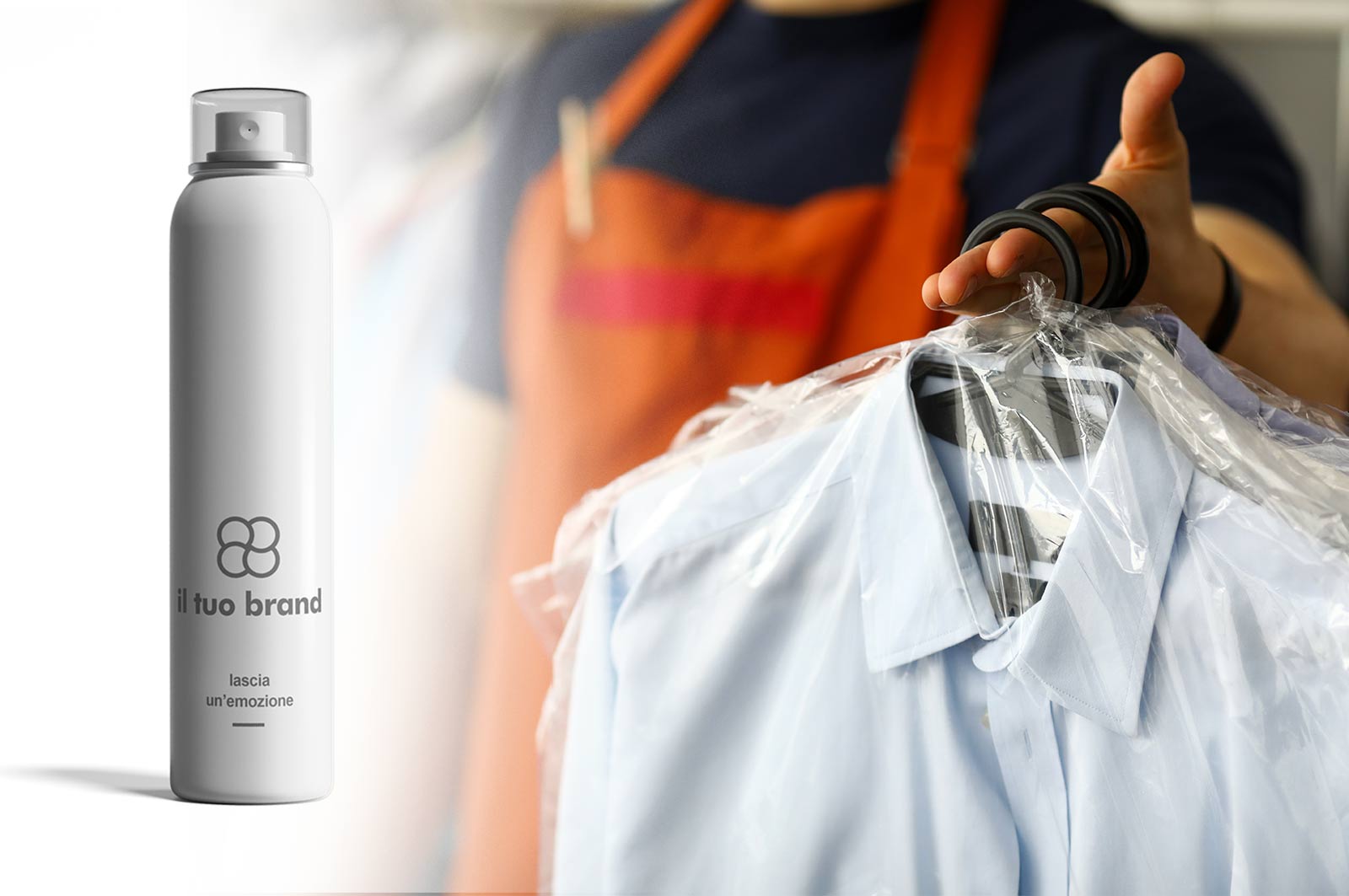 spray tessuti con il proprio logo