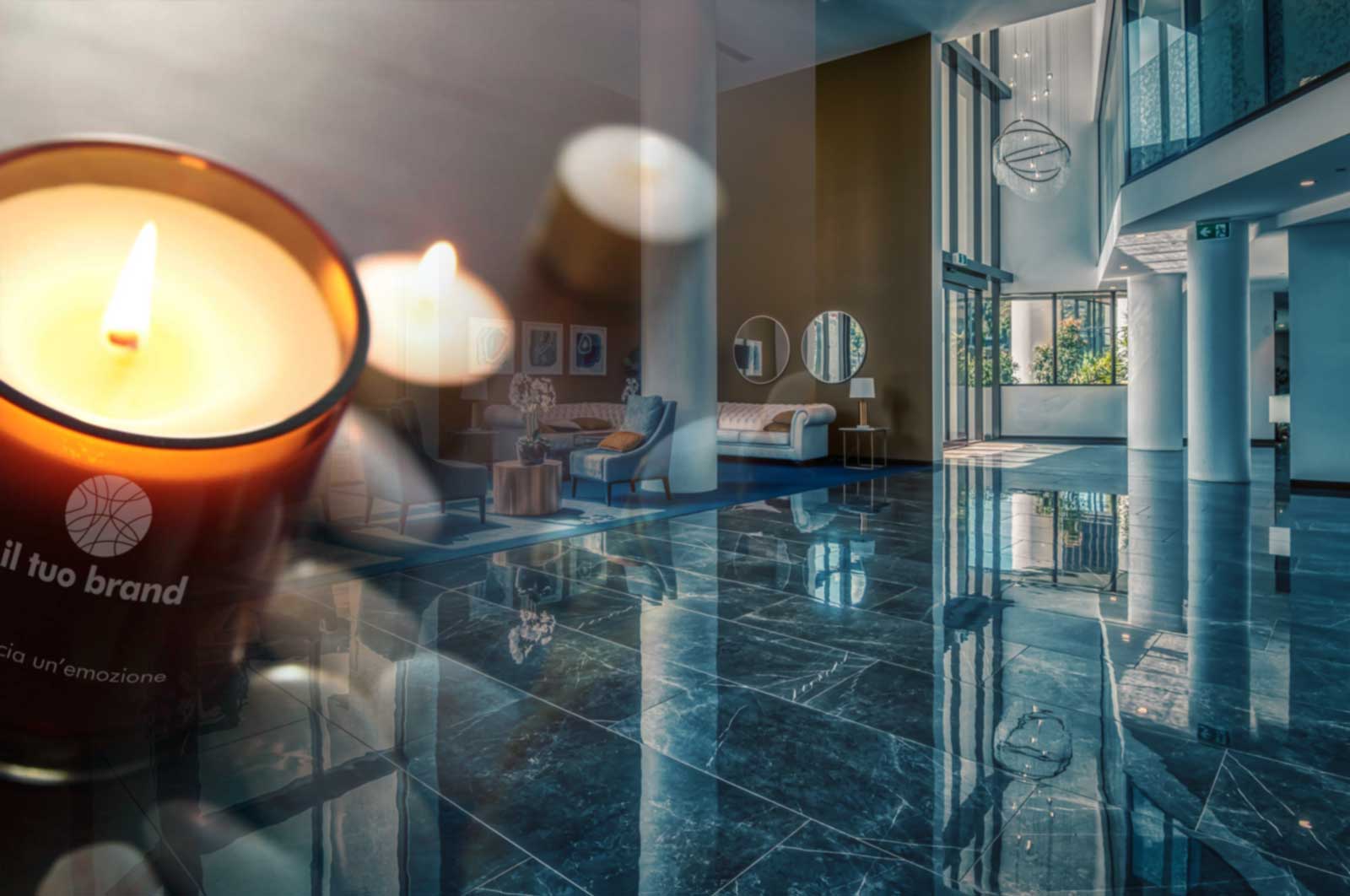candele profumate personalizzate ingrosso alberghi resort profumia