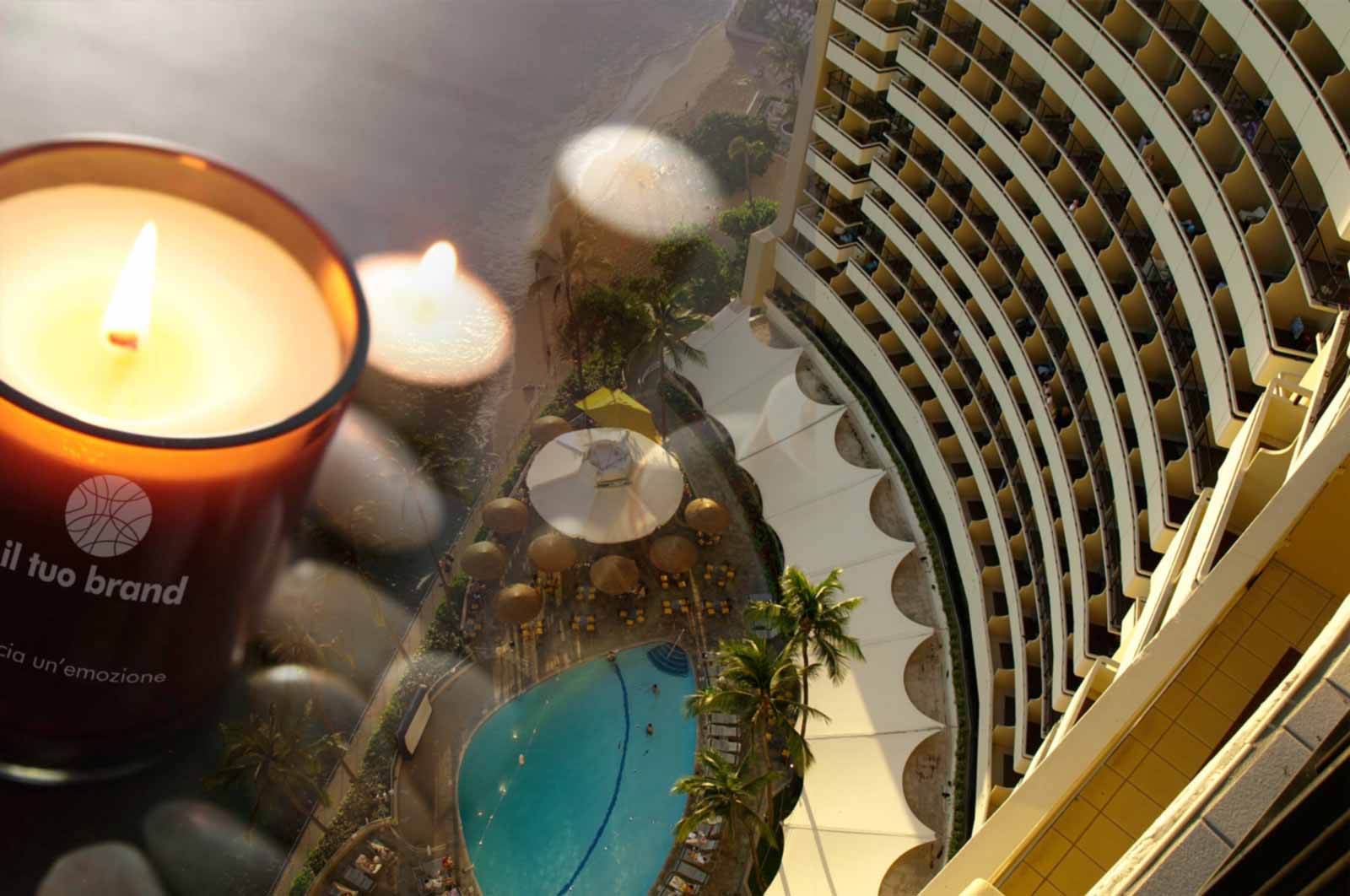 candele profumate personalizzate ingrosso alberghi resort profumia